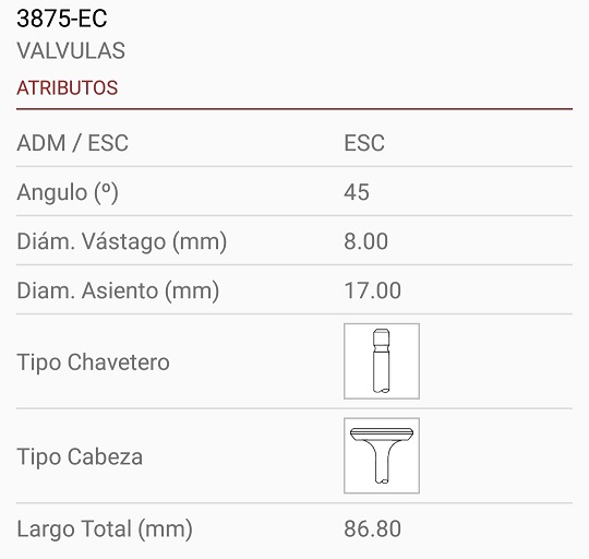 M.BENZ OM457 OM514 OM521 OM522 OM541 OM941 VALVULA DESCOMPRECION 8X17X87 1R. 45º