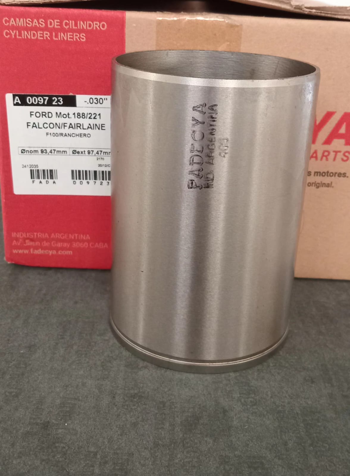 FORD FALCON SPRINT F-100 RANCHERO FAIRLINE 188 221 3.0 3.6  MAX ECONO 6 CILINDO 7 BANCADAS 93.47X97.47X139 PEST. 4.76MM