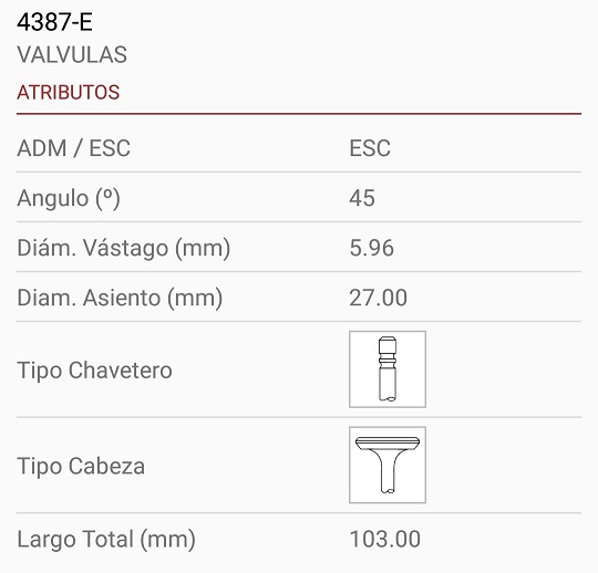 FORD KUGA MONDEO 2.0 16V 2.5 20V MOT. VOLVO 6X27X103 3R. 45º