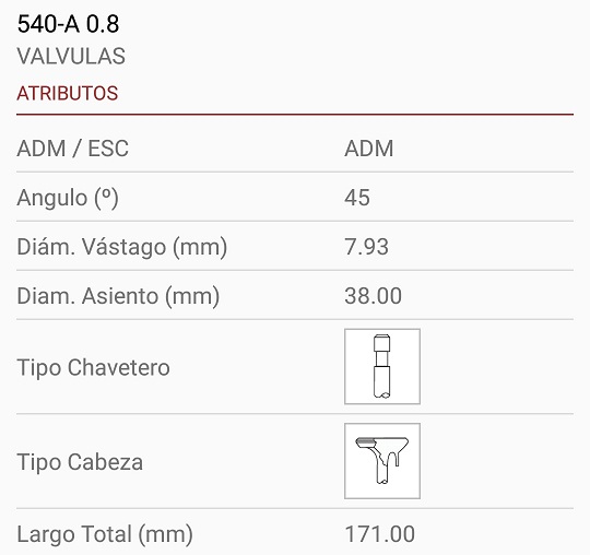 FIAT SOMECA M45 8X38X171 TRABA ANCHA 45º