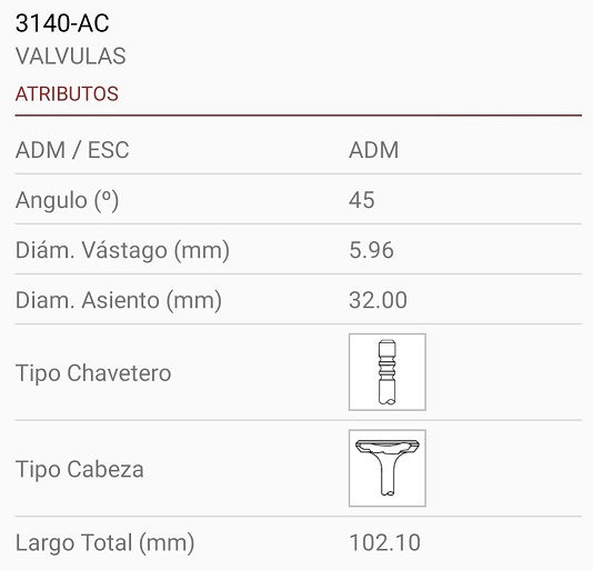 CHEVROLET ASTRA VECTRA ZAFIRA CAPTIVA 2.0 2.2 16V ECOTEC 6X32X102 3R. 45º