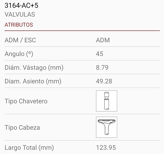 CHEVROLET 350 V8  5.7 8.80X49X124 RAN ANCHA 45º