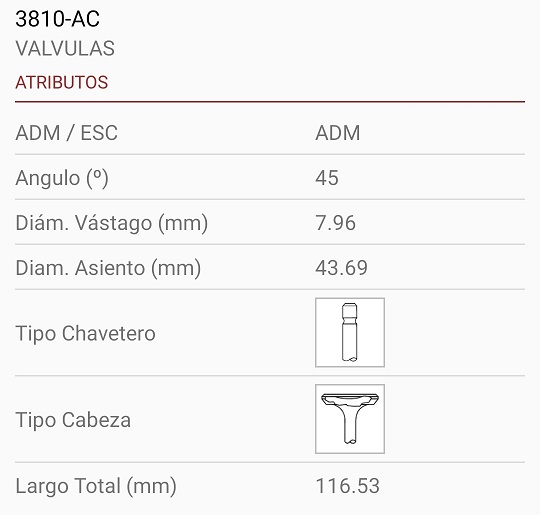 CHEVROLET PONTIAC 151 5L. 4CIL 89/92 8X44X116 45º 1R