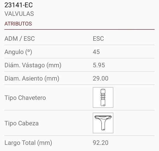 CHEVROLET ASTRA VECTRA ZAFIRA CAPTIVA 2.0 2.2 16V ECOTEC 6X29X92 3R. 45º