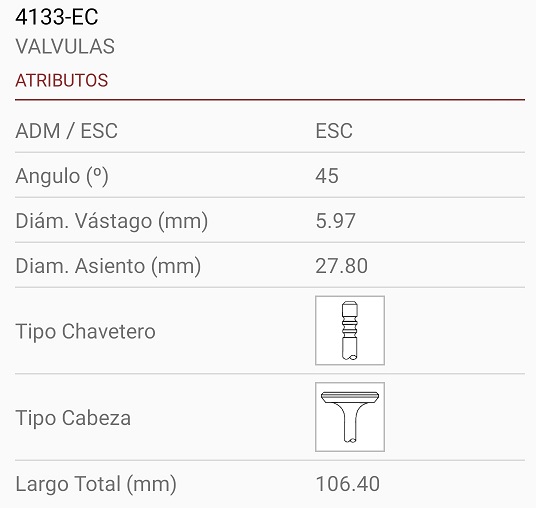 CHERY TIGGO 2.0L 16V 6X28X106 3R. 45º