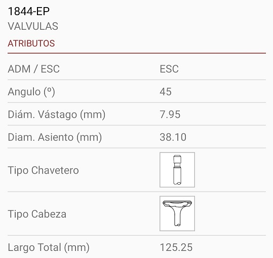 NISSAN Z20K/DATSUN 8X38X125 TRABA ANCHA 45º