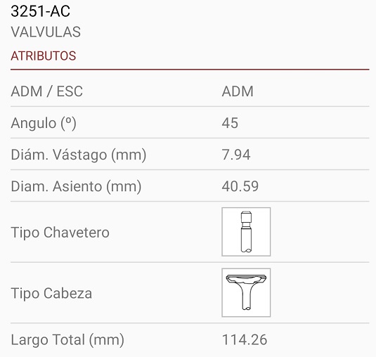 DODGE CHRYSLER 135-153 2.2 2.5 8X40X114 TRABA ANCHA 45º