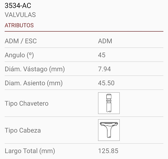 DODGE CHRYSLER CRAVAN 3.3 3.8 V6 8X45X126 2R. 45º