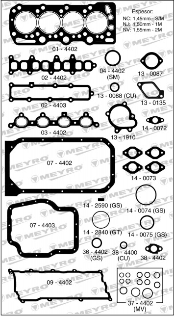 CHEVROLET CORSA MERIVA 1.7  TD 16V Y 17DIT-INYECCION DIREC. JMTC