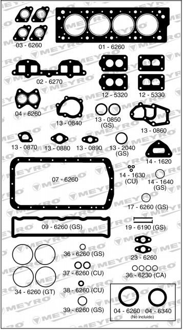 PEUGEOT 205-405 XU5 1.6 8V XU9 1.9 8V CARB. C/RETENES