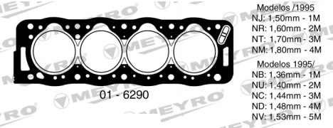 PEUGEOT 306 405 XUD9T 1.9 8V TURBO -1.36M-1M CIL. 83MM <=1995 -TC