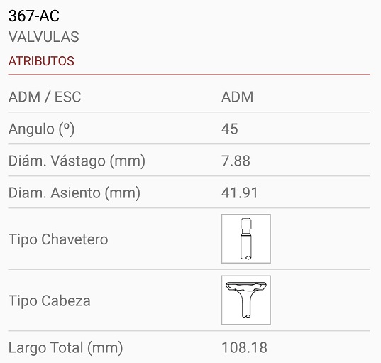 FORD FALCON F-100 RANCHERO 3.0 3.6  MAX ECONO 6 CILINDO 7 BANCADAS 7.88X42X108 TRABA ANCHA 45º