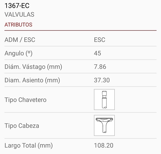 FORD FALCON F-100 RANCHERO 3.0 3.6  MAX ECONO 6 CILINDO 7 BANCADAS 8.11X37X108 TRABA ANCHA 45º