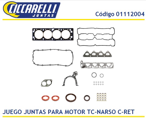 CHEVROLET CORSA II FIAT PALIO PUNTO STILO MERIVA 1.8 16V C/RETENES (TC NARSO)-JMTC
