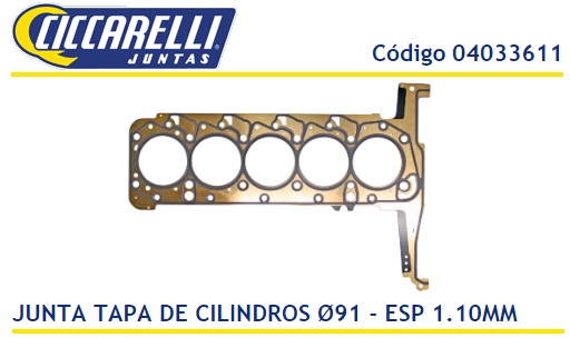 FORD RANGER 3.2 20V TDCI MOT. PUMA 5CIL. 1.10MM 91MM  MULTILAMINA  -TC