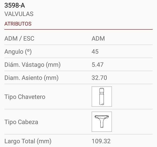 RENAULT K4M 1.6 16V CLIO II-MEGANE KANGOO 5.5X33X109 1R. 45º