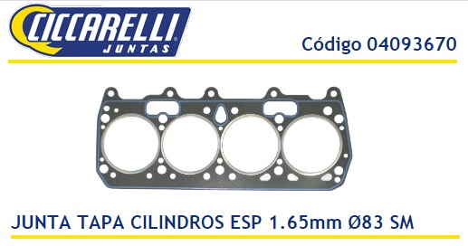 FIAT DUNA UNO FIORINO STRADA DUCATO 1.7 1.9 -ESP 1.65MM S/M-TC