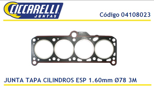 VOLKSWAGEN SENDA SAVEIRO GOL DIESEL 1.6 76.5MM 1.60MM - 3M - TC