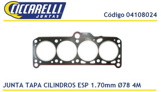 VOLKSWAGEN SENDA SAVEIRO GOL DIESEL 1.6 76.5MM 1.70MM - 4M - TC