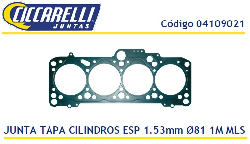 VOLKSWAGEN POLO-GOL-GOLF 1.9 D TD TRANSPORTER INDIRECTA C/PRECAMARAS 79.5MM(1.53)1M MULTILAMINA -TC