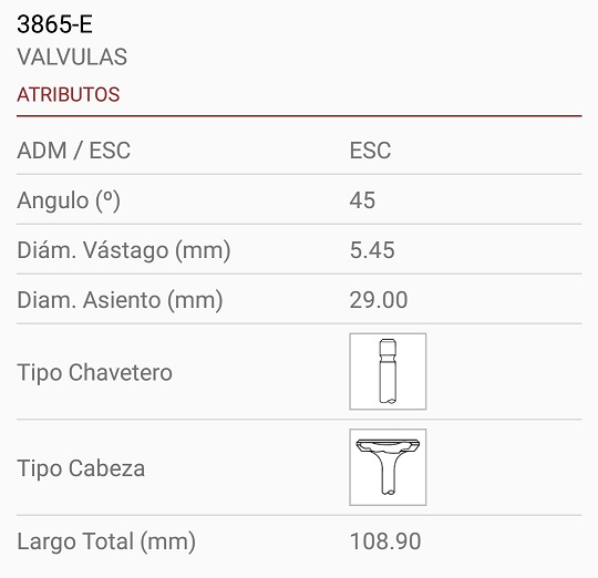 RENAULT F4R 2.0 16V MEGANE SCENIC 5.5X29X109 1R. 45º