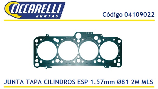 VOLKSWAGEN POLO-GOL-GOLF 1.9 D TD TRANSPORTER INDIRECTA C/PRECAMARAS 79.5MM(1.57)2M MULTILAMINA -TC