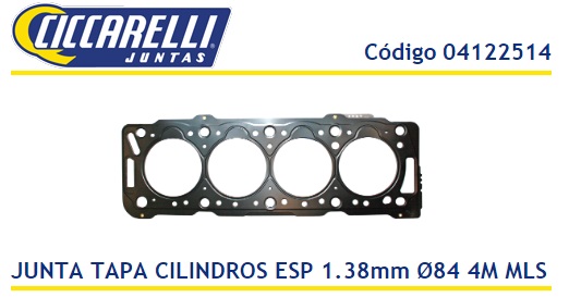 PEUGEOT 206 306-PARNER DW8 1.9 8V DIESEL-1.38-4M MULTILAMINA CIL. 82.2MM-TC