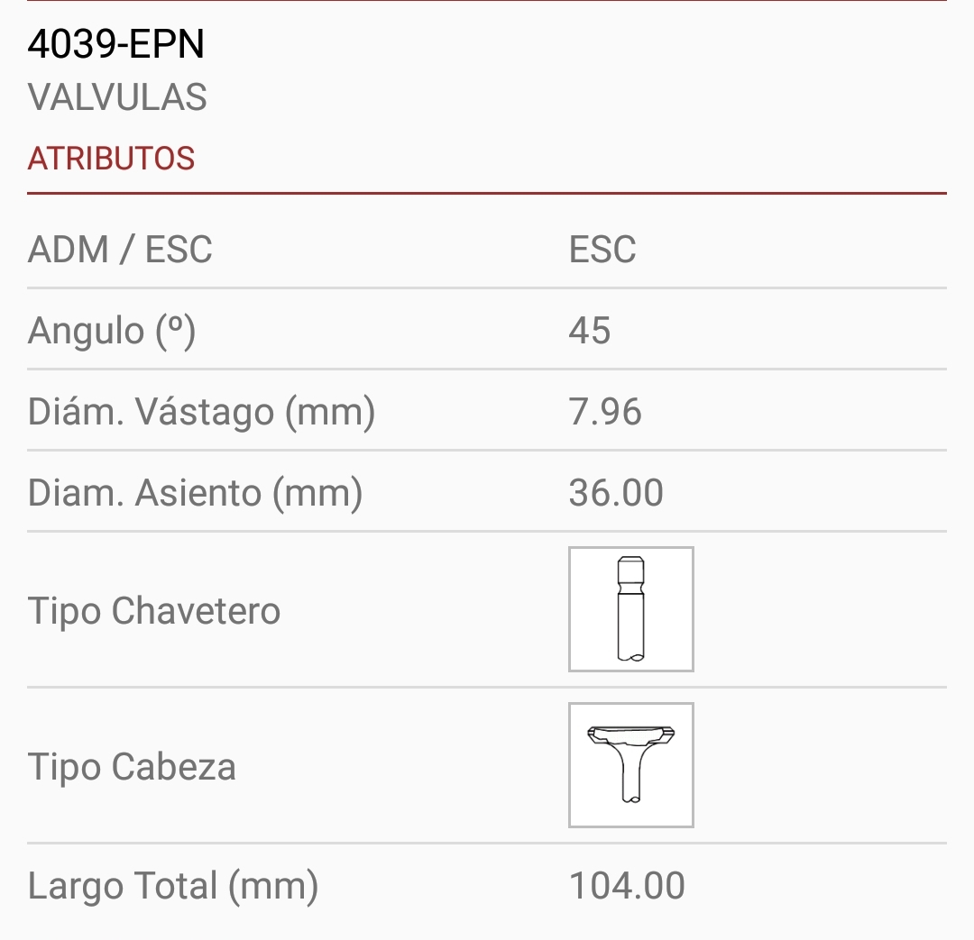 TOYOTA HILUX 5L 3.0 1KZ  DIESEL TAPA FUNDICION 8X36X104 1R. 45º