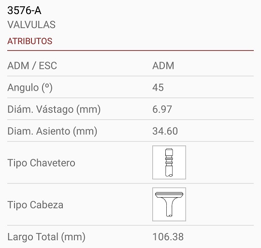 PEUGEOT XU10JP4 2.0 16V 307 405 406 7X34X106 3R. 45º
