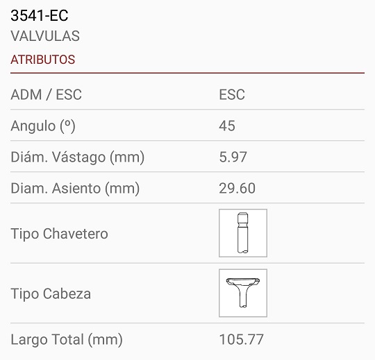PEUGEOT XU7JP4 1.8 2.0 16V 306 405 6X30X106 1R. 45º