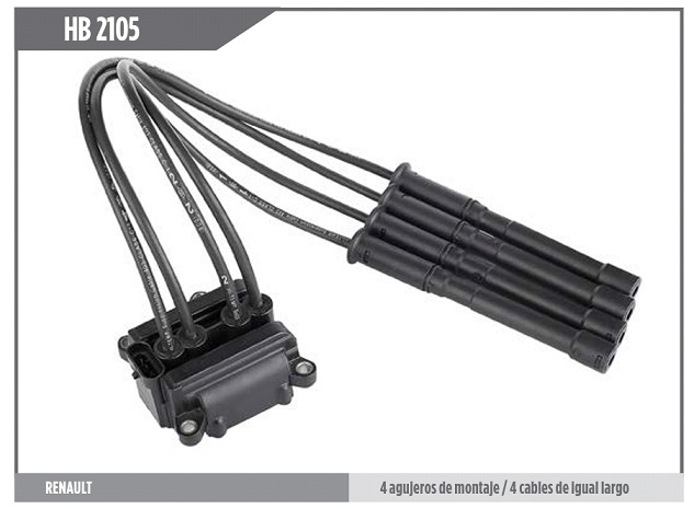RENAULT CLIOII-KANGOO-TWINGO 1.0 1.2 16V D4F  (4 CABLES IGUALES ) - BOB