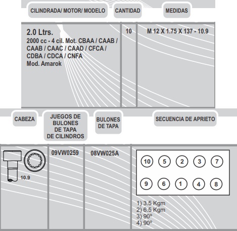 VOLKS. AMAROK 2.0 12X1.75X137 (10) CAB. ESTRIADO INTERNO